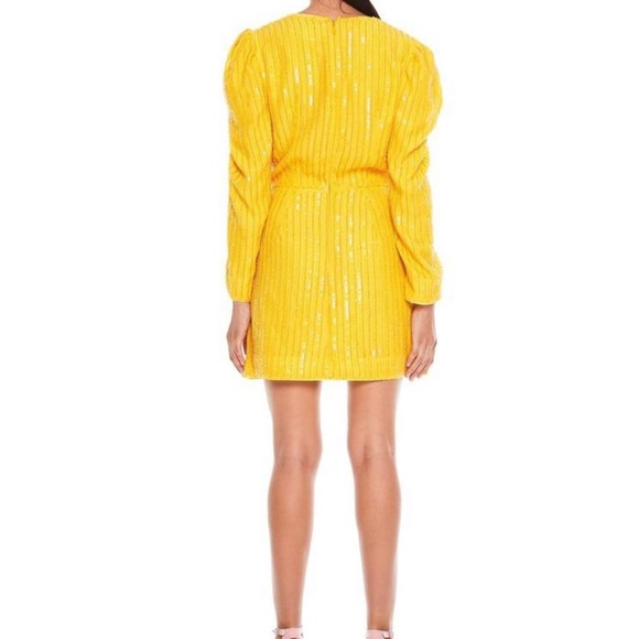 TALULAH Yellow Beaming Beaded Mini Cocktail Dress - Picture 6 of 6